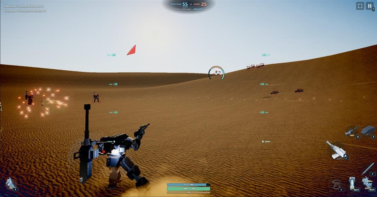 Platoon Battle brings mechs and armoured units onto a wider desert battlefield.